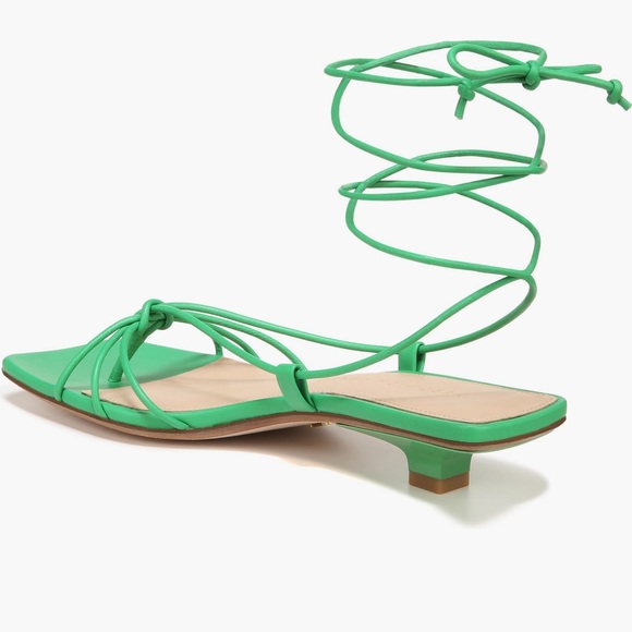 Veronica Beard Foley Ankle Tie Sandal Jungle Green - Picture 9 of 14